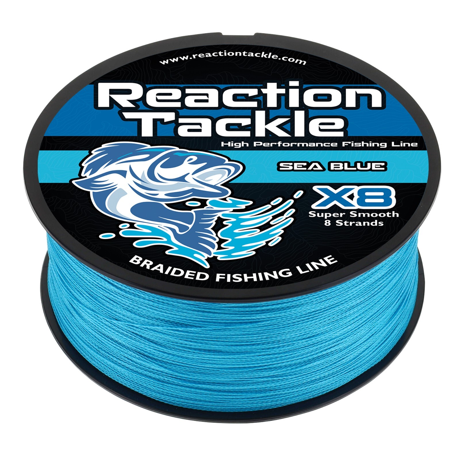 Reaction Tackle Braided Fishing Line Sea Blue 4 and 8 Strand PE Braid