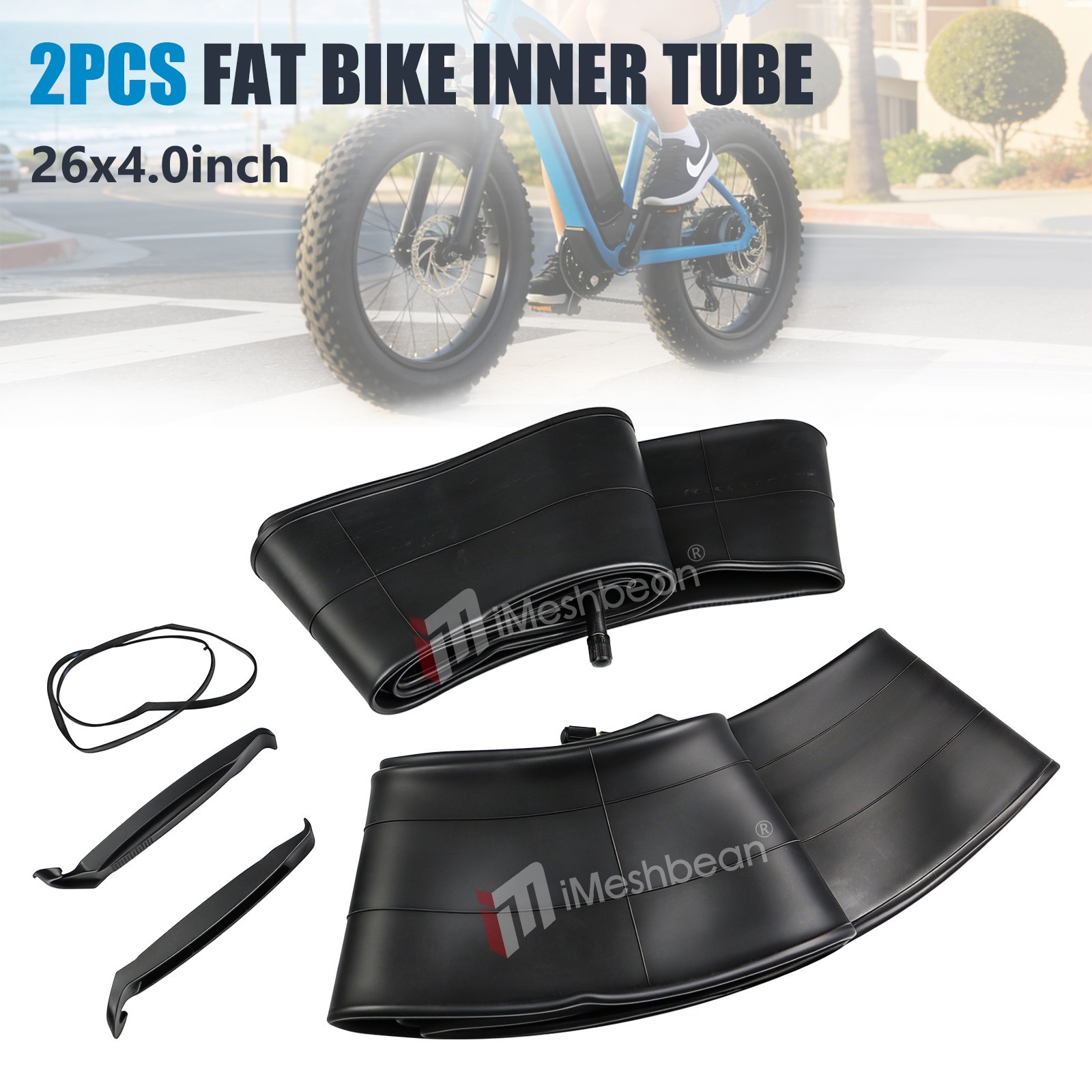 2 Pack 26X4.0 Fat Bike Tire Inner Tube Set w/ Schrader Valve for Mountain Bikes