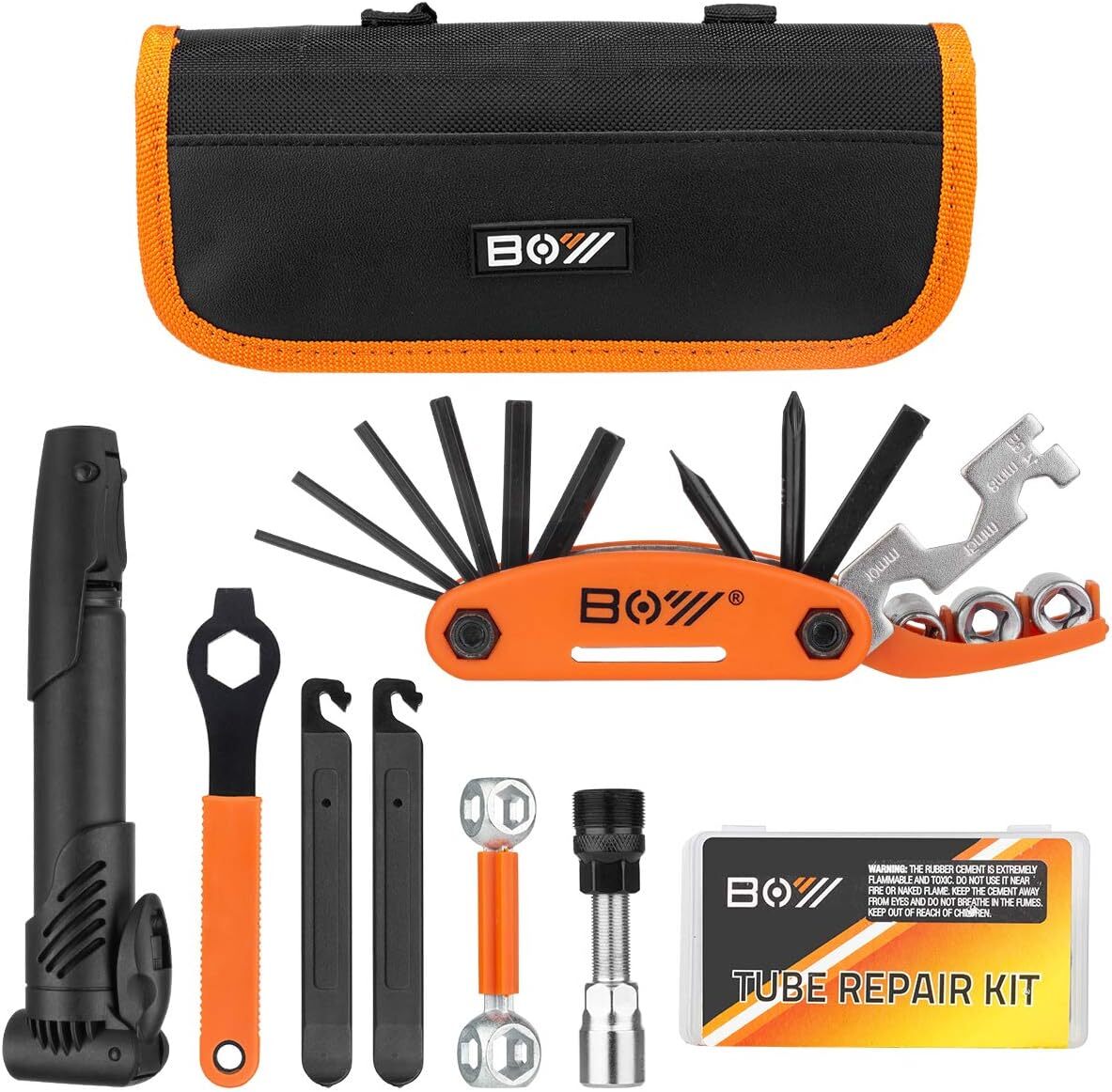 Multi-Function Mountain Bike Tool Set Repair Kit Tire Pump All In One Tool Set